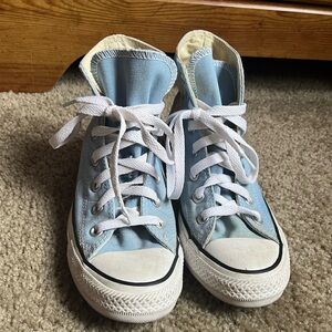 Sky blue high top converse